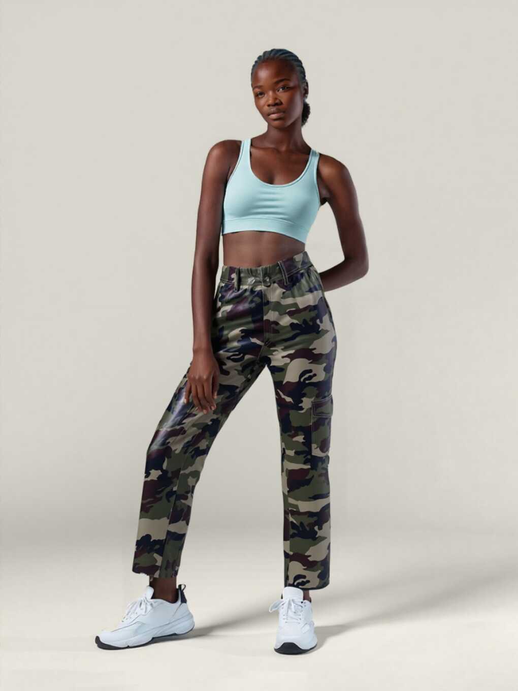 camo pants leather