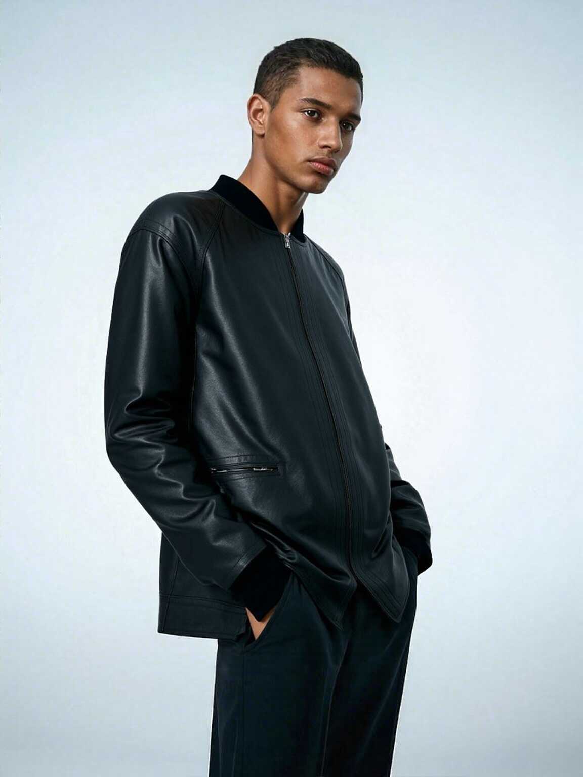 casual black mans jacket